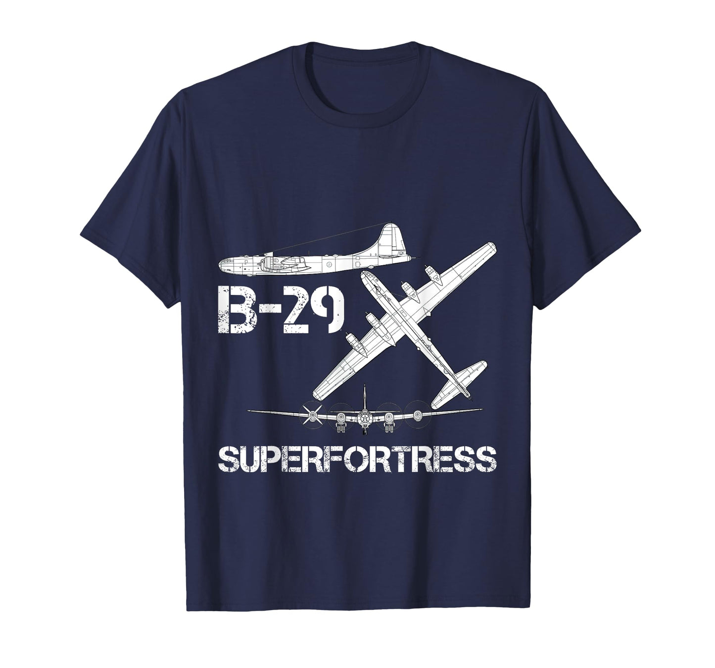 B-29 Superfortress WW2 Heavy Bomber Aircraft Blueprint T-Shirt