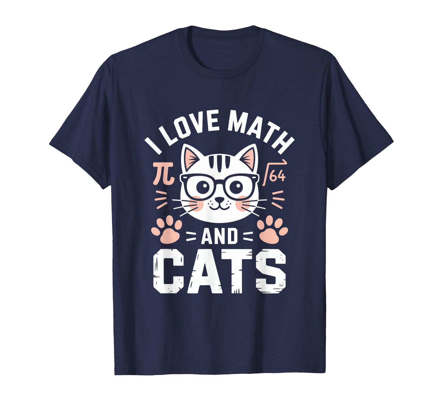 I Love Maths and Cats Funny T-Shirt