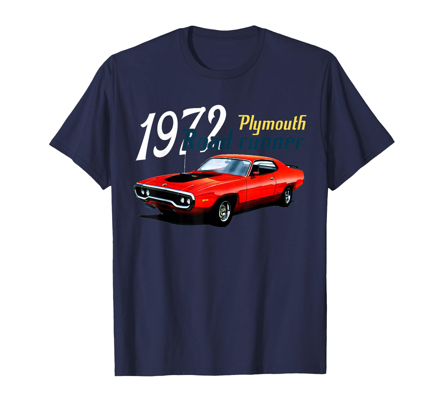 1972 72 Roadrunner Red Classic Vintage Old Car USA Flag T-Shirt