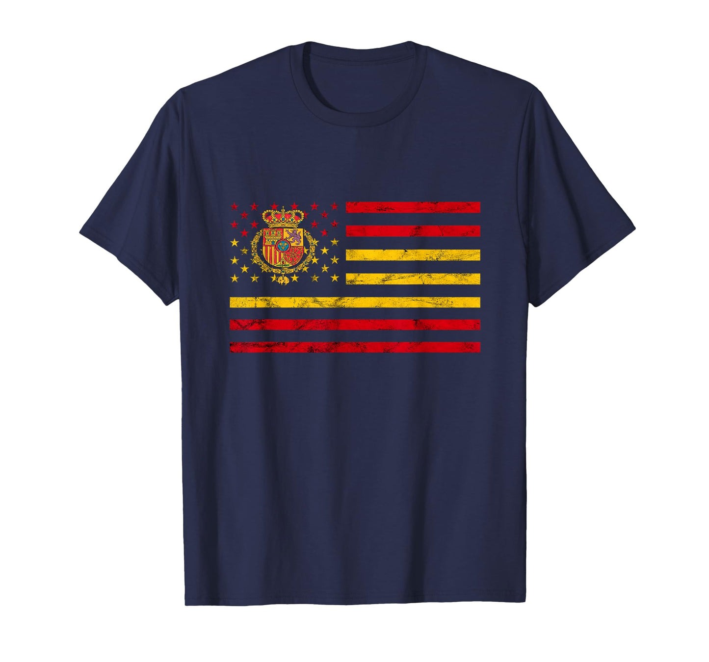 Spain American Flag Spanish Flag Espana Crown Spanish Roots T-Shirt