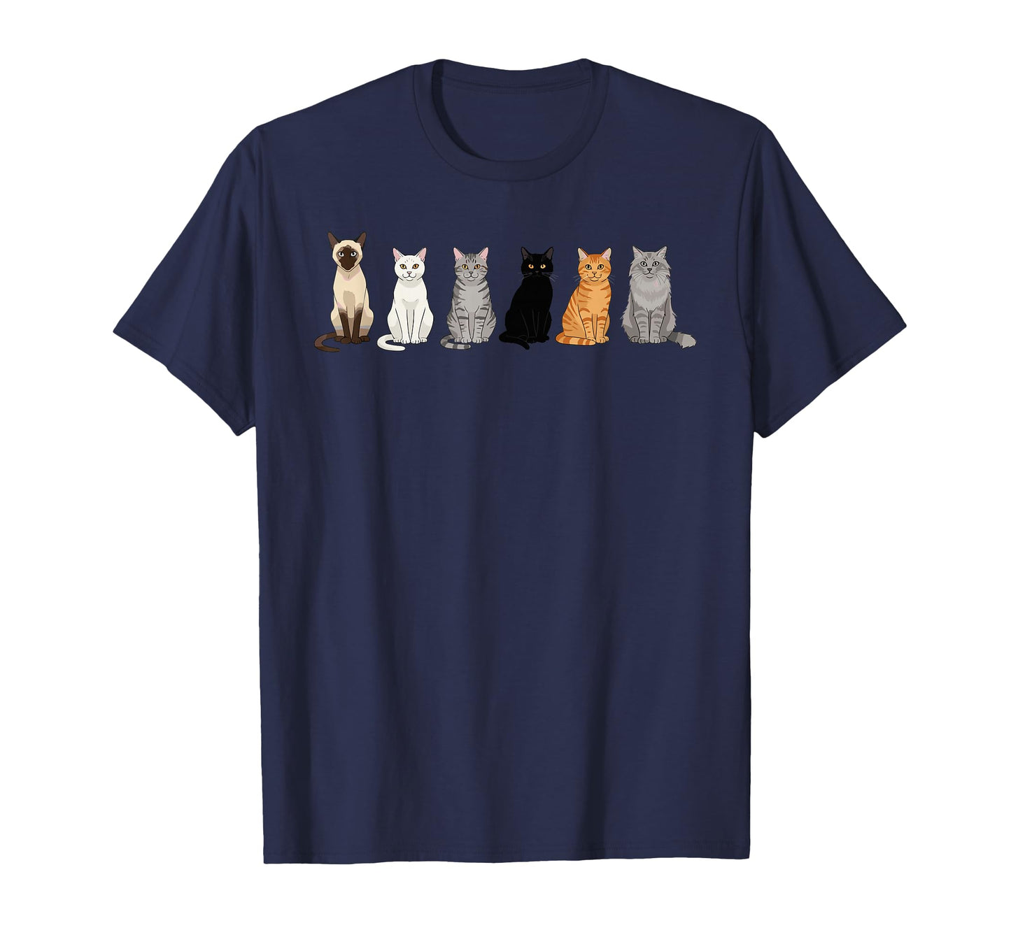Cute Cartoon Cats for Cat Lovers Funny Cat Breed Gifts T-Shirt
