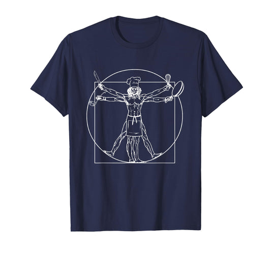 Chef Vitruvian Man Da Vinci Funny Cooking Gift T-Shirt