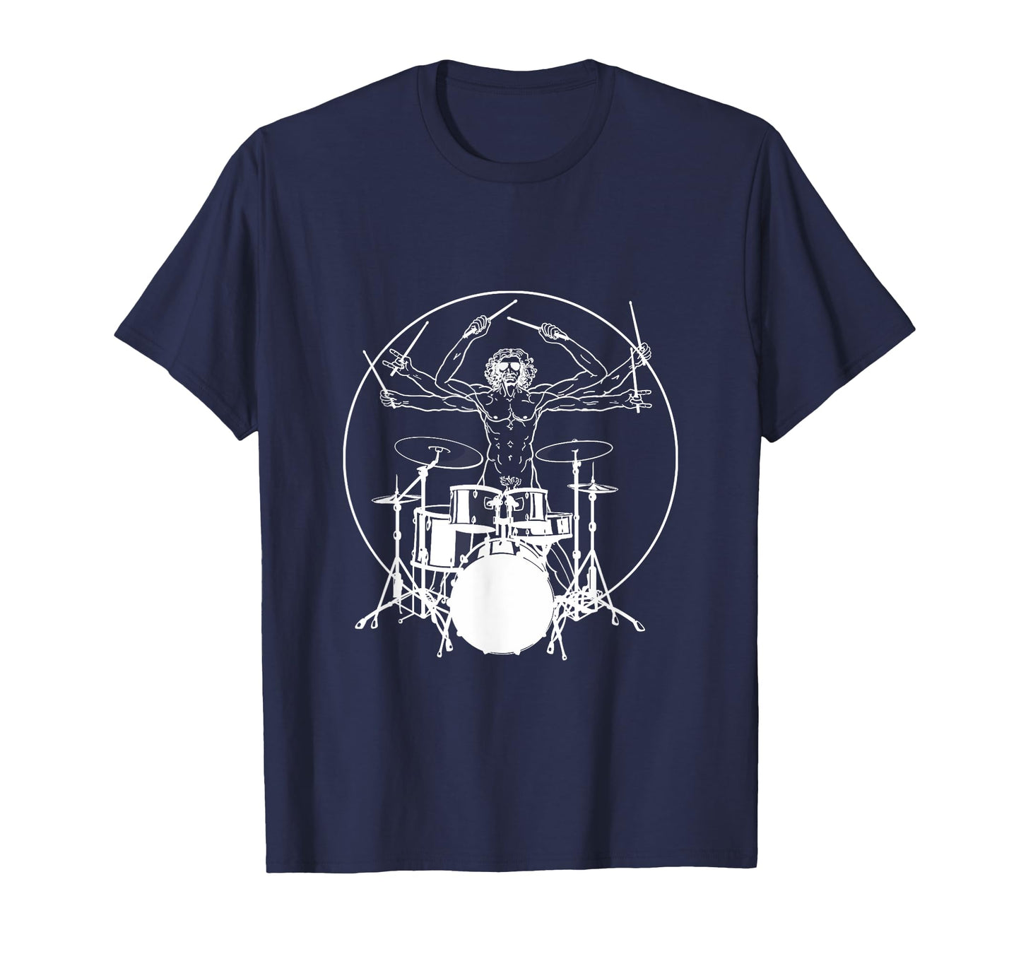 Vitruvian Man Drum Da Vinci Drummer T-Shirt