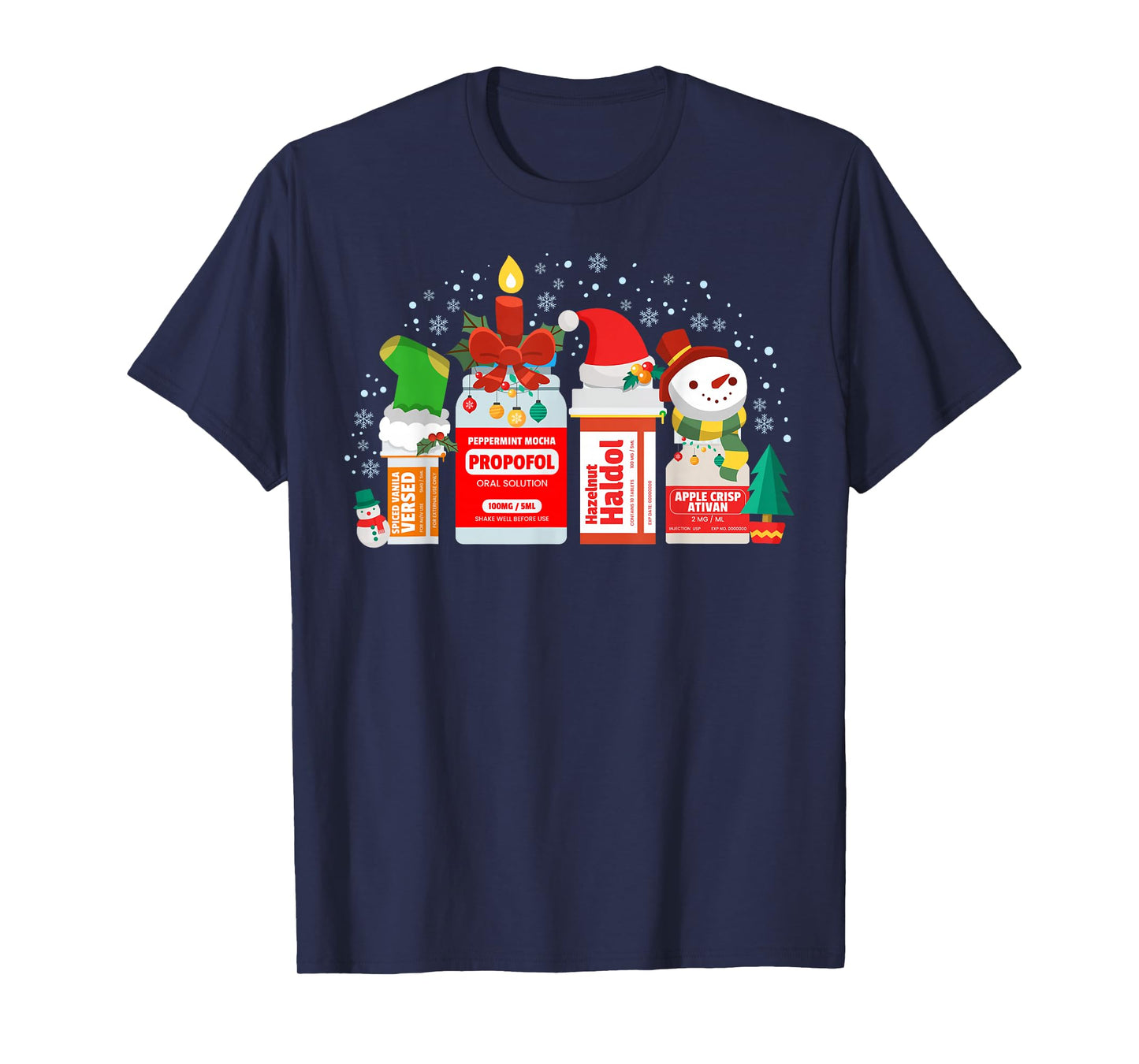 Christmas ICU Nurse Happy Nursemas Xmas Holiday Pajama RN T-Shirt