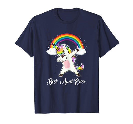 Rainbow Unicorn Aunt Shirt Best Aunt Ever T-Shirt
