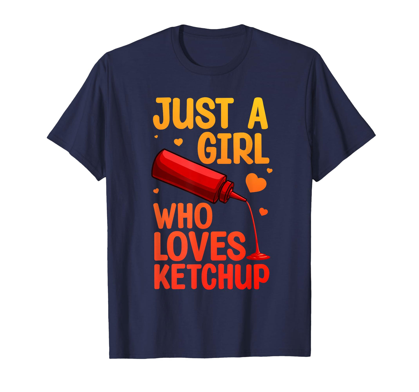 Cute Ketchup Design for Women Girls Condiment Ketchup Lovers T-Shirt