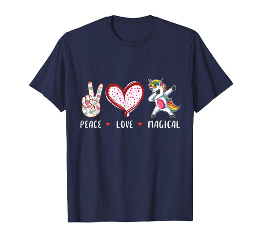 peace love magical dabbing Unicorn gifts for kids girls boys T-Shirt