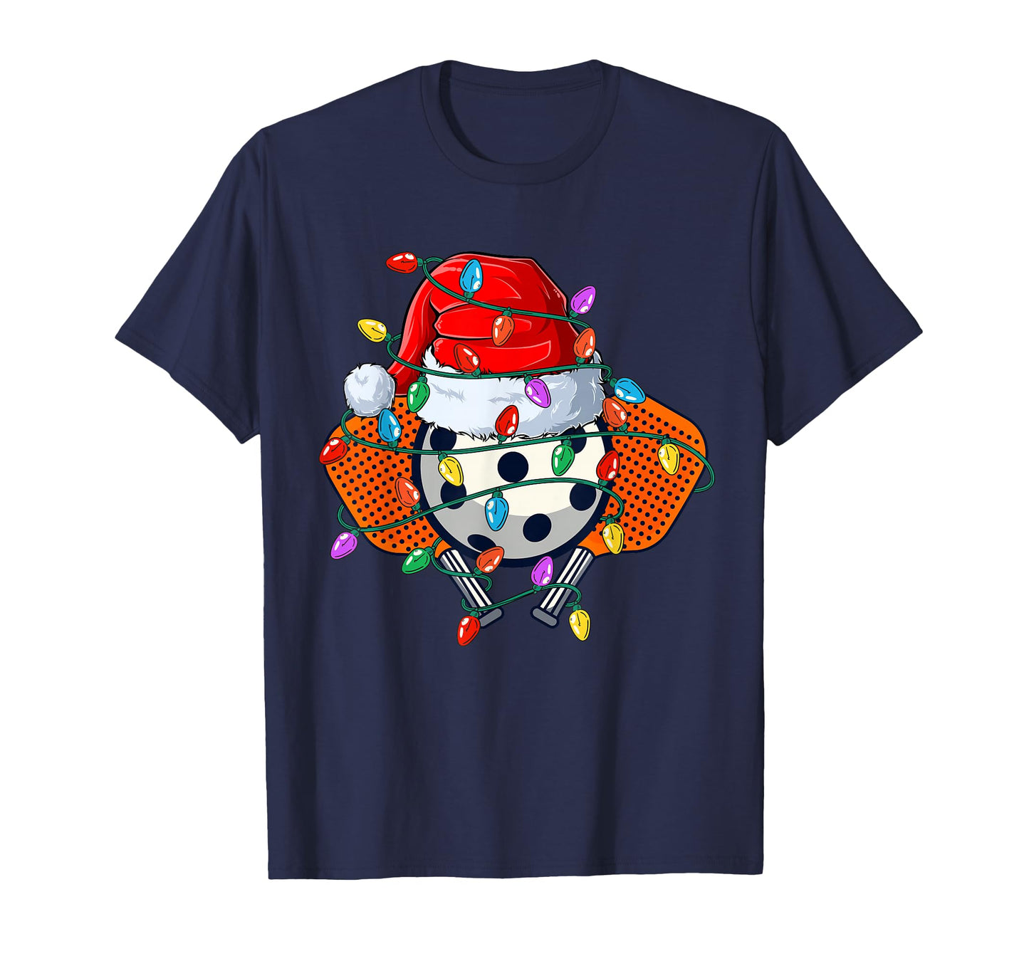 Christmas Pickleball Xmas Santa Sports Hat Ball Kids Boy Men T-Shirt