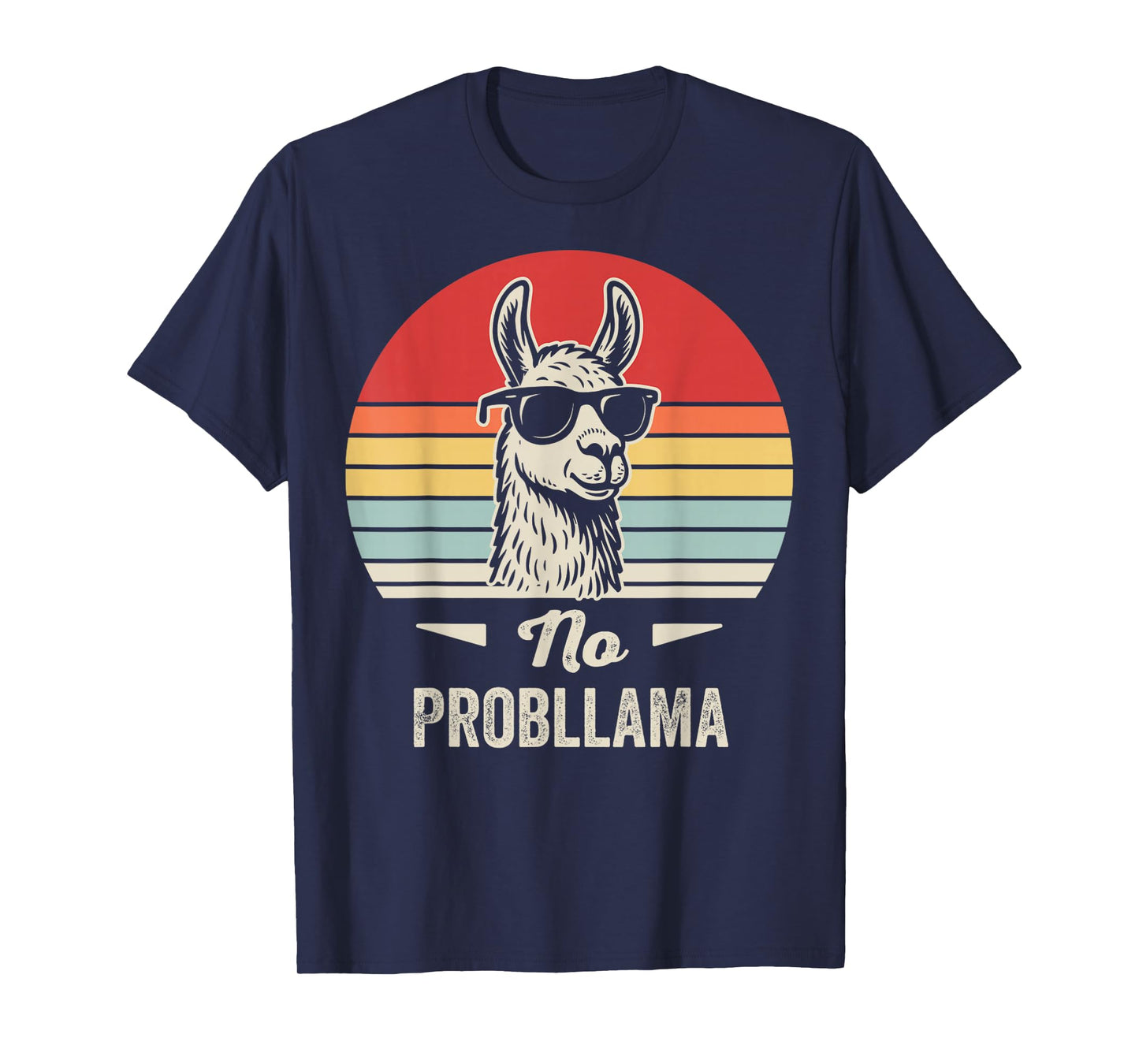 No Probllama Retro Llama Humor Design T-Shirt