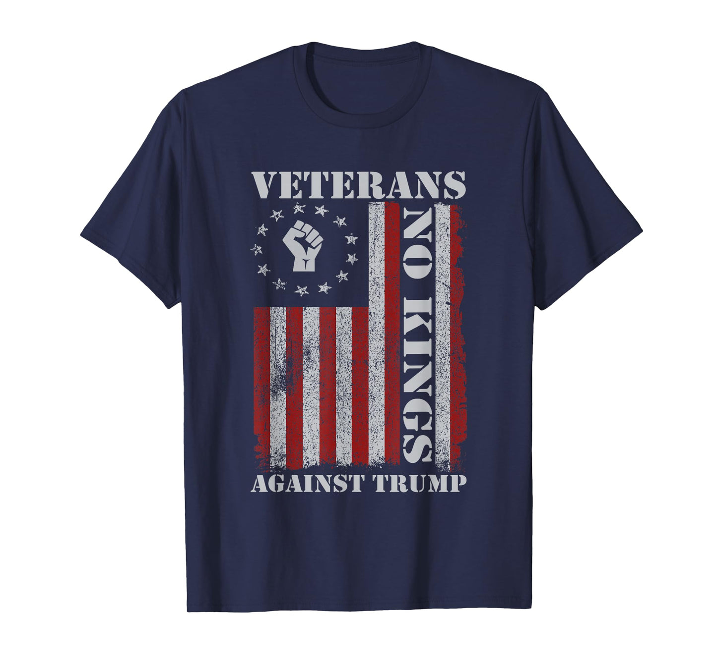 Military Veterans Protest USA Flag No Kings America Protest T-Shirt