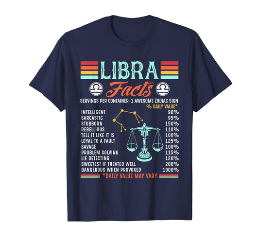 Zodiac Symbol Libra Facts Horoscope Astrology Sign T-Shirt