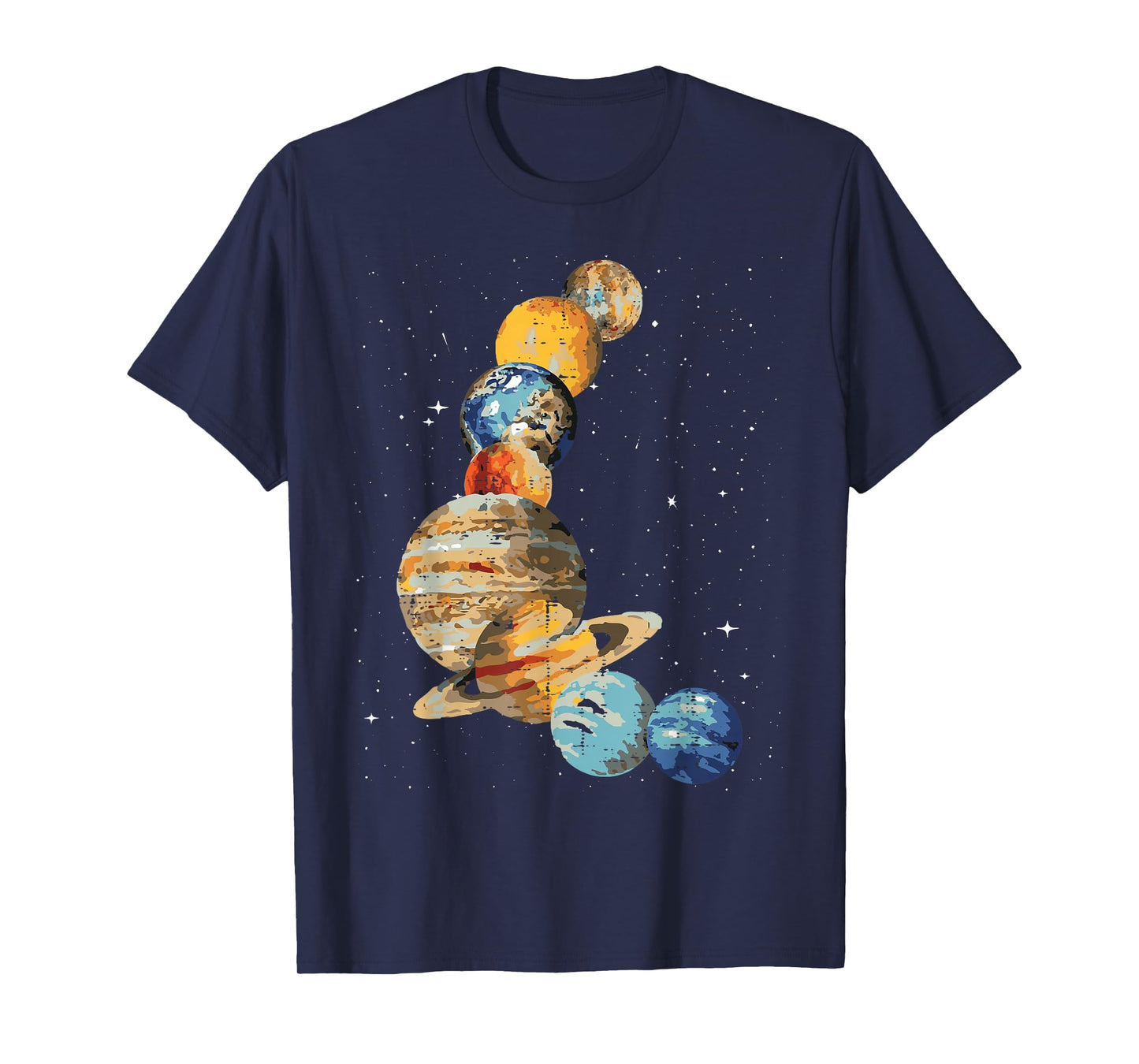 Planets Watercolor Painting Space Galaxy Art Men Women Kids T-Shirt