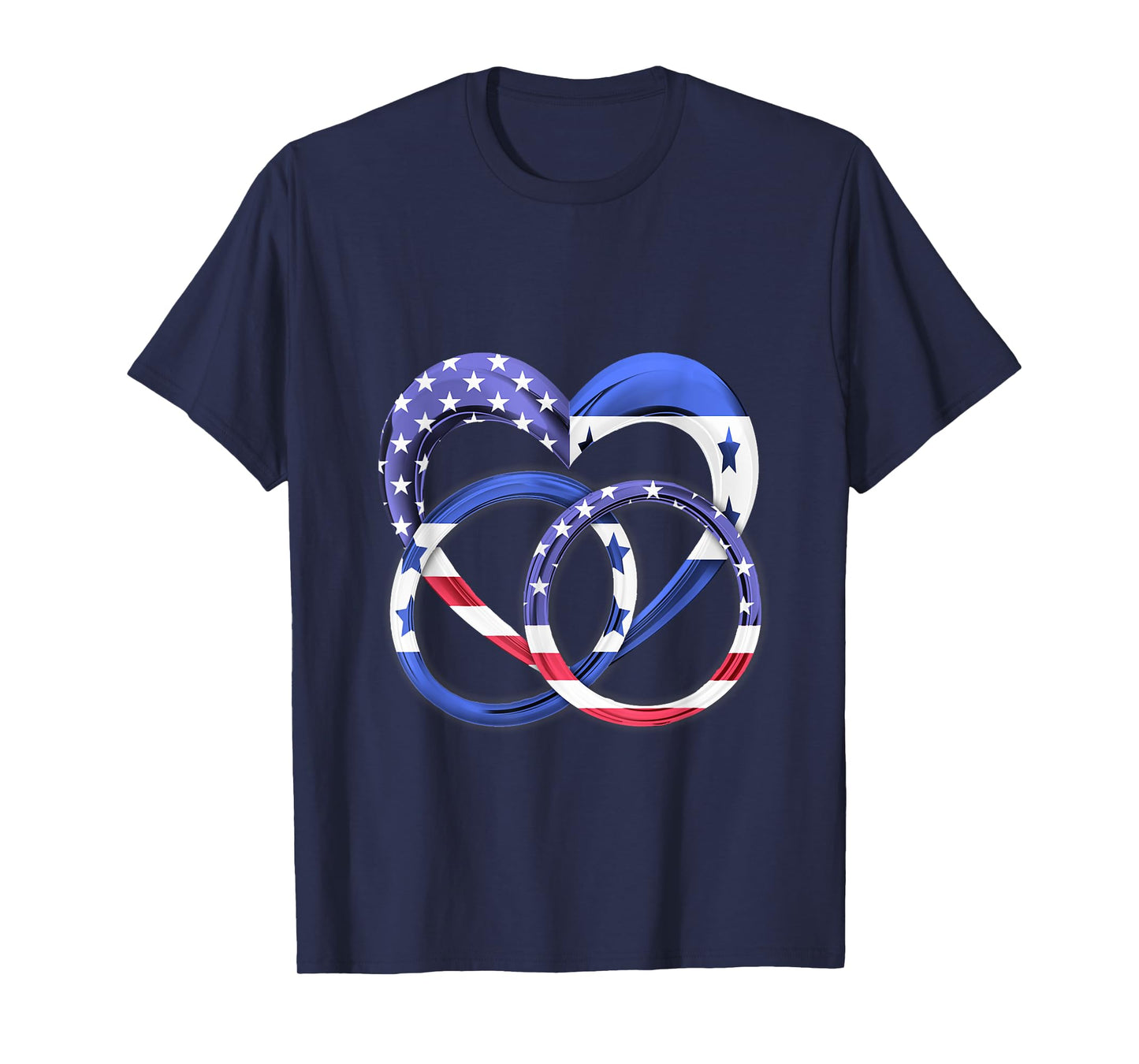 American Flag Heart Wedding Rings Marriage Honduras T-Shirt