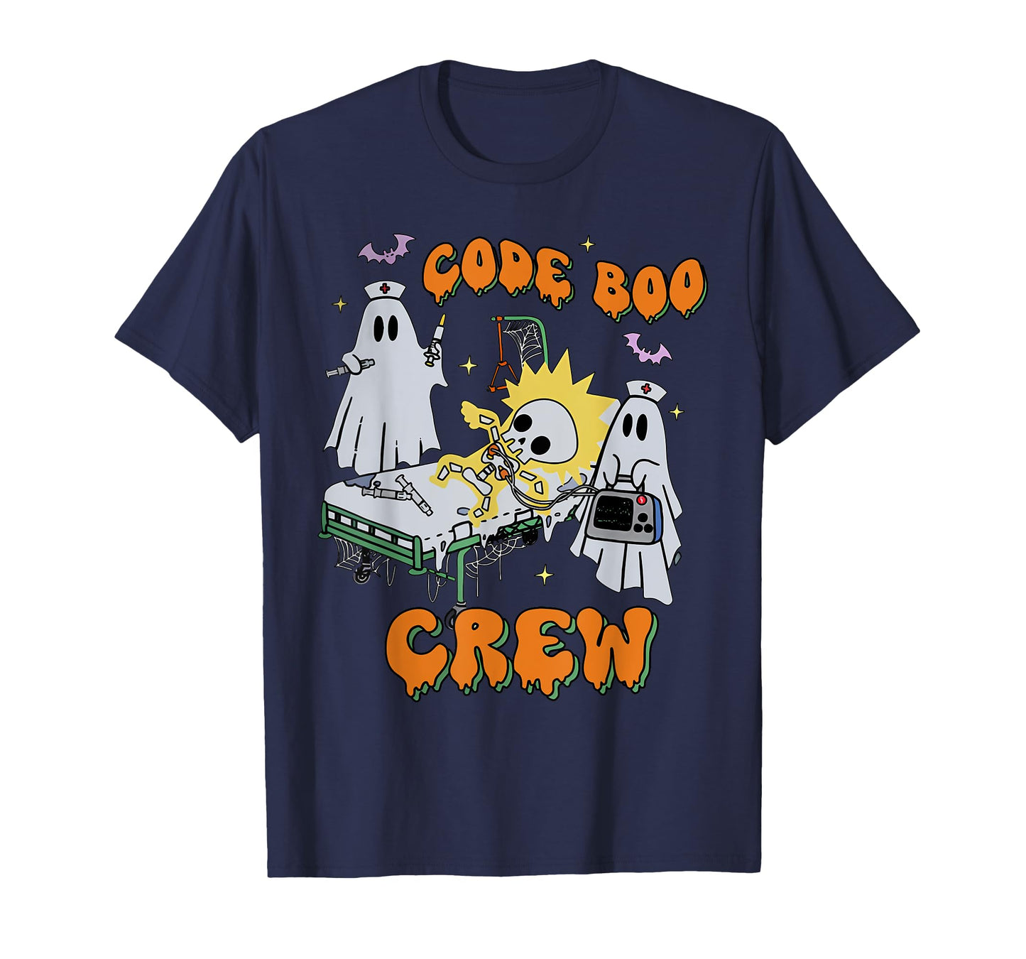 Code Boo Crew Funny Ghost Nurse Halloween Costume Nursing T-Shirt