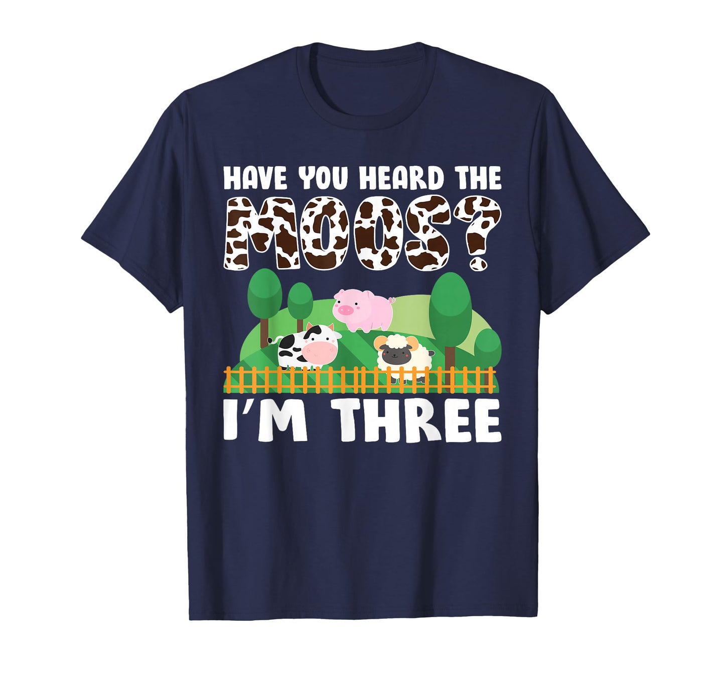 3rd Birthday 3 Year Old Farm Theme Animals Birthday Party T-Shirt