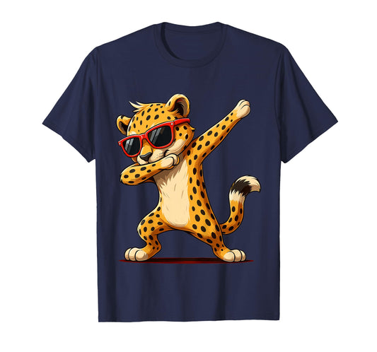 Kids Dabbing Cheetah Sunglasses Animal Cheetah T-Shirt