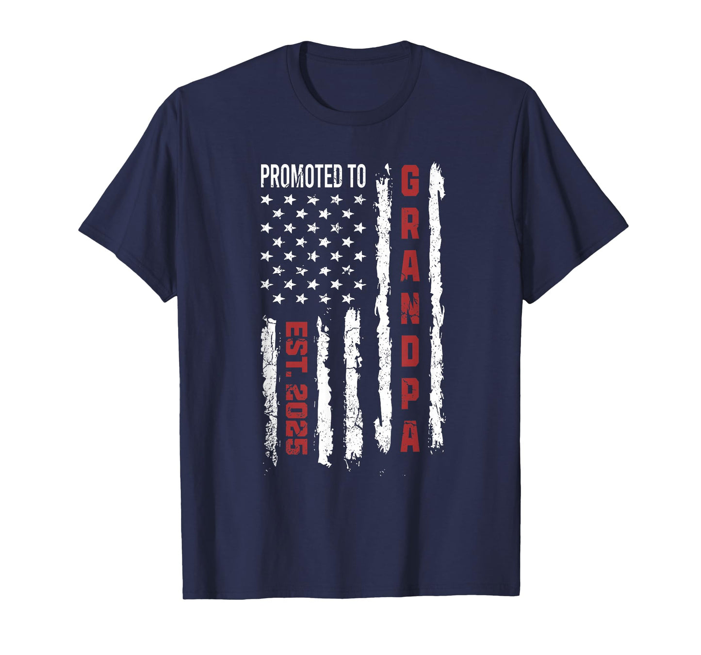 American Flag Promoted to Grandpa, First Time Grandpa 2025 T-Shirt