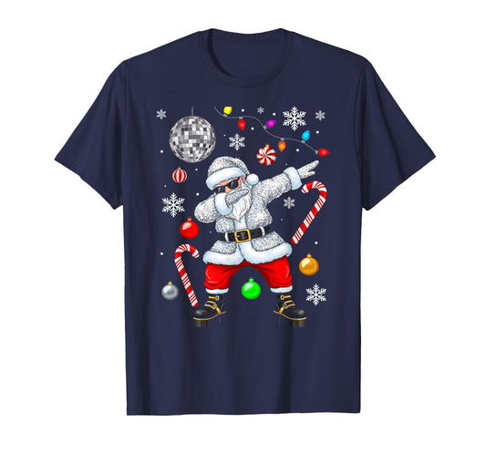 Dabbing Santa Christmas Disco Retro 70s 80s Vibes Hippie T-Shirt