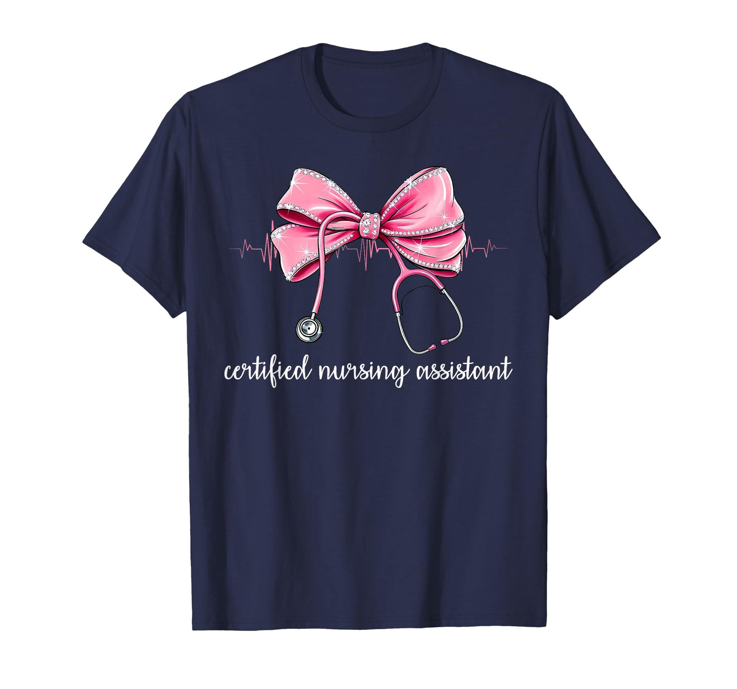 Certified Nursing Assistant CNA Stethoscope Coquette Bow T-Shirt
