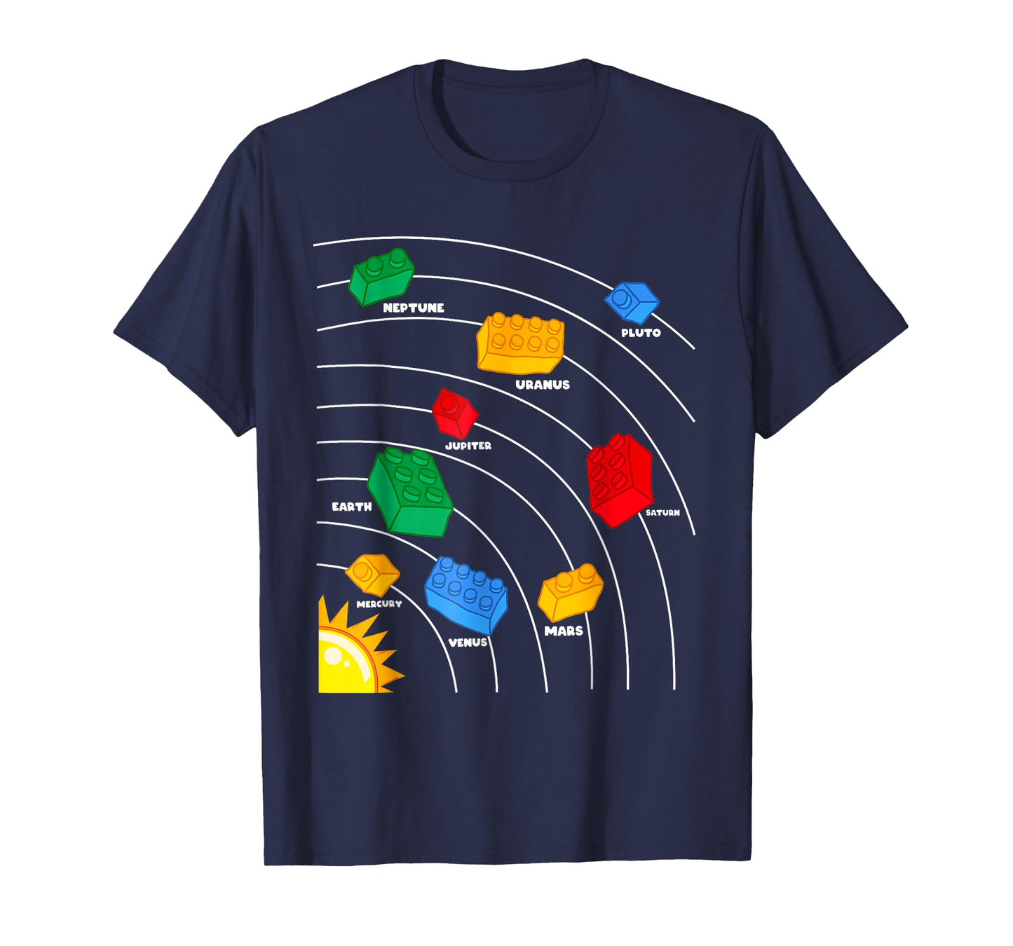 Boys Space Planet Master Builder Kids Building Blocks T-Shirt