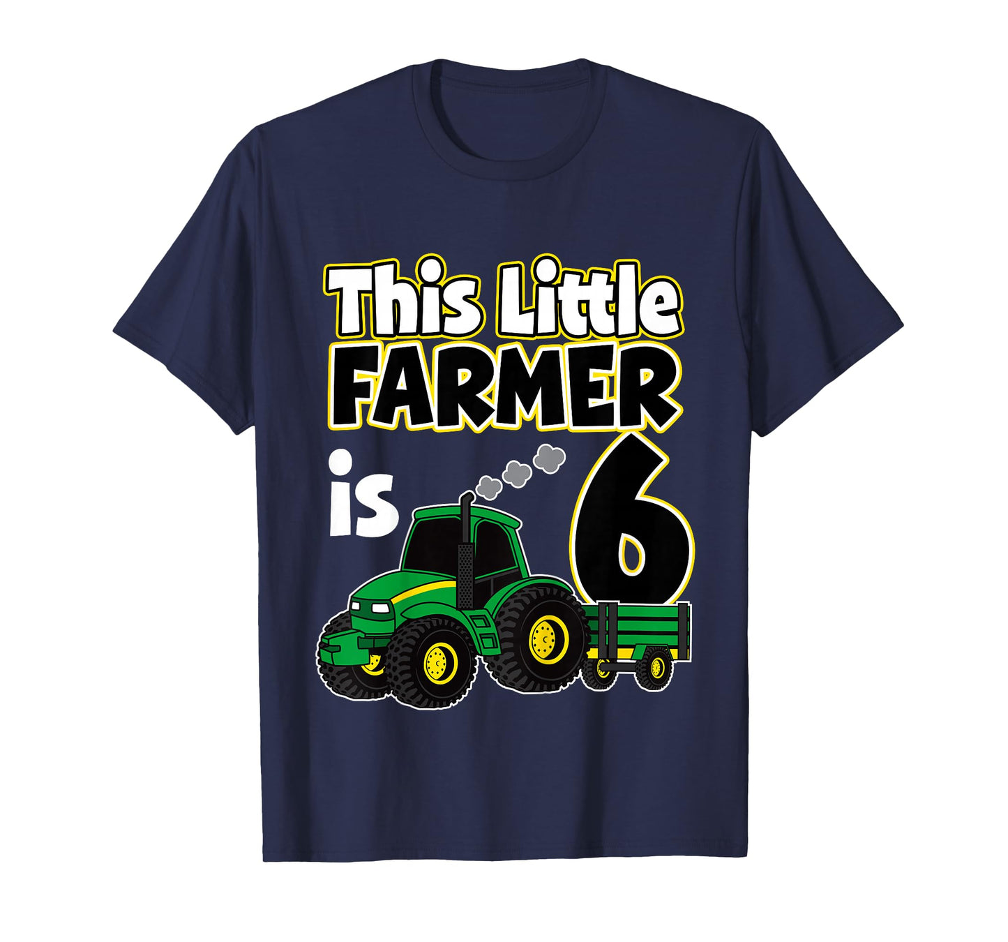 6th Birthday This Little Farmer Tractor 6 Year Old T-Shirt