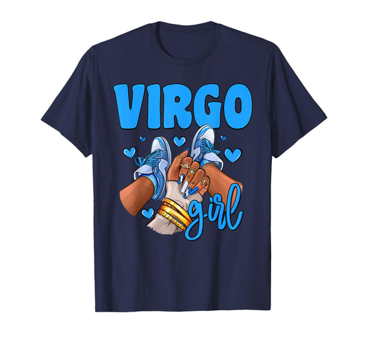Virgo Girl Sneakers Astrology Zodiac Sign Black Women T-Shirt