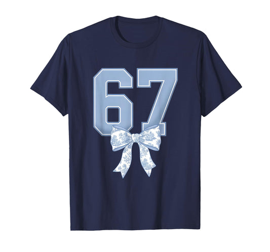 67 Design for Teachers 6 7 Meme Bow Girls Women Six Seven T-Shirt