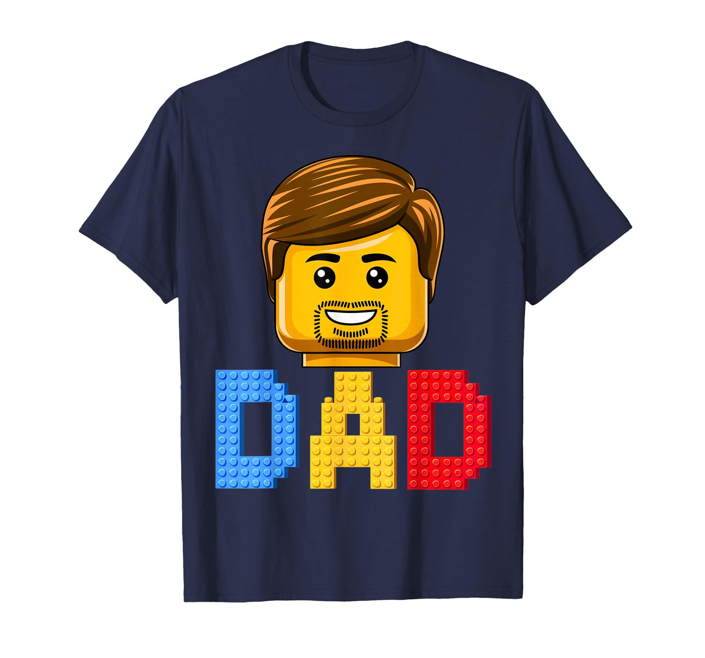Family Dad Master Builder Building Bricks Blocks Fathers Day T-Shirt