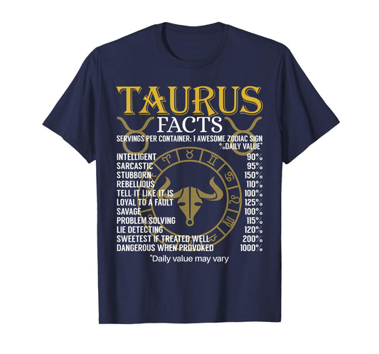 Taurus Facts Zodiac Sign T-Shirt T-Shirt