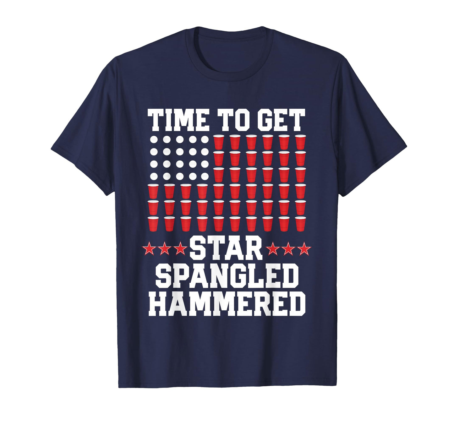 4th of July Gift Beer Pong American Flag Drinking T-Shirt