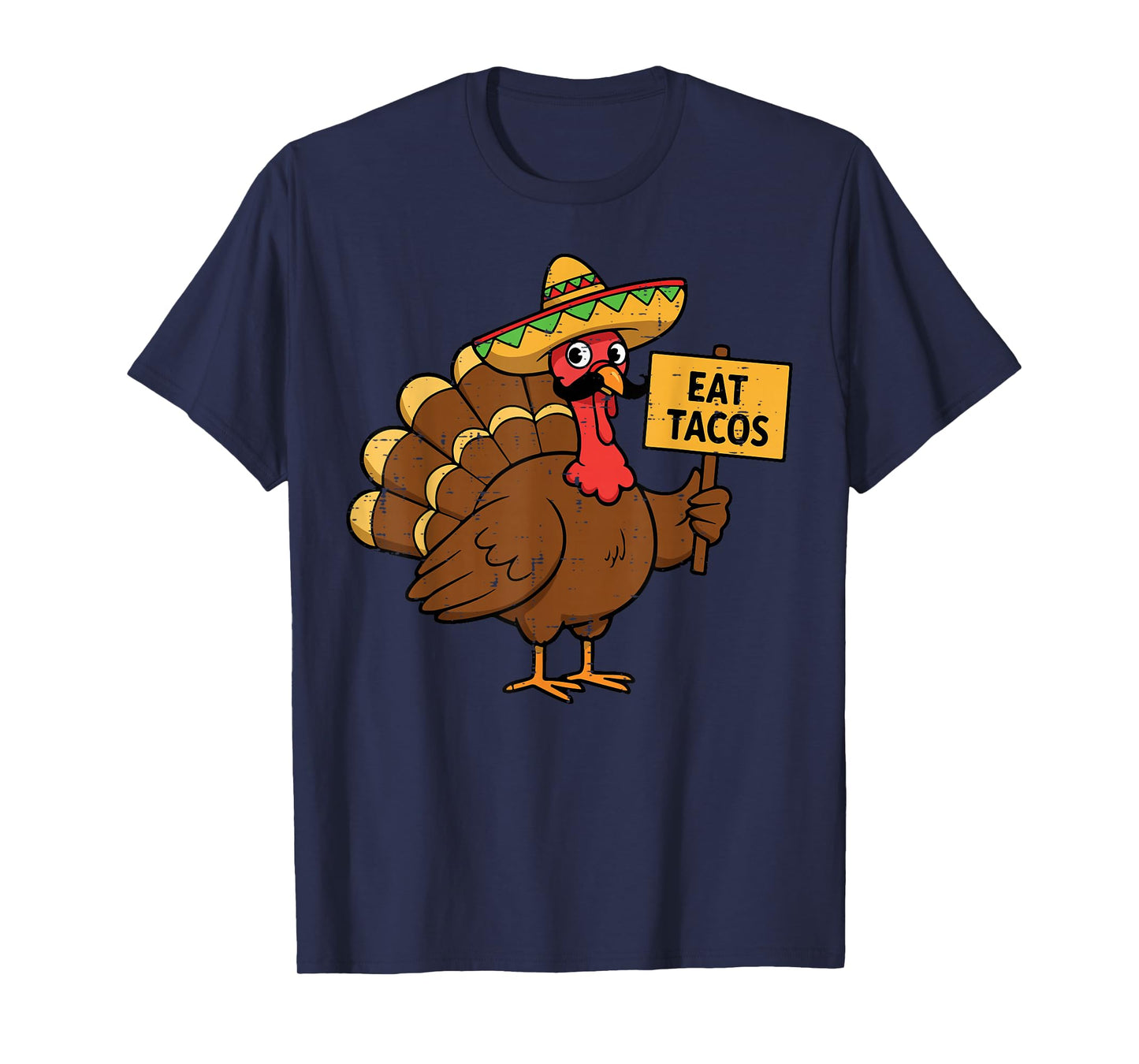 Thanksgiving Mexican Turkey Eat Tacos Funny Men Women Kids T-Shirt