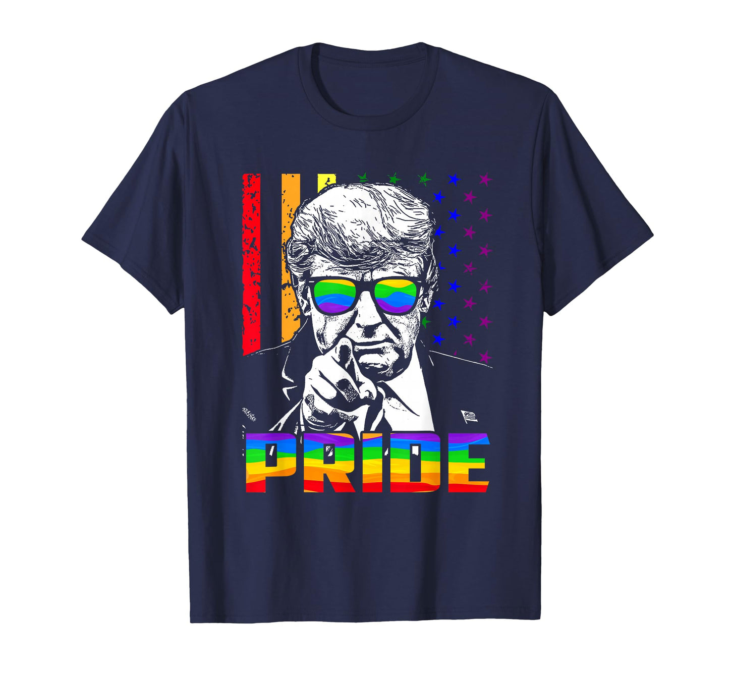 Trump LGBT Rainbow Sunglasses American Flag Gay Pride Month T-Shirt