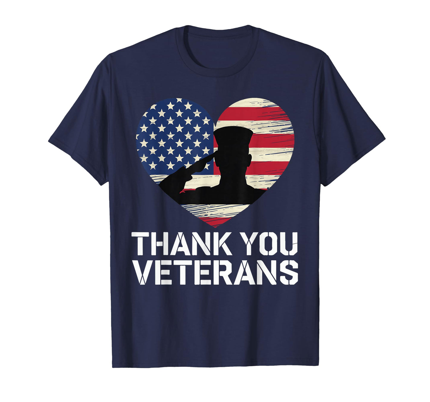 Thank You Veterans Day American Flag Heart Patriotic Hero T-Shirt