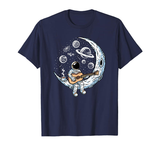Astronaut playing guitar on the moon Spaceman allspace T-Shirt