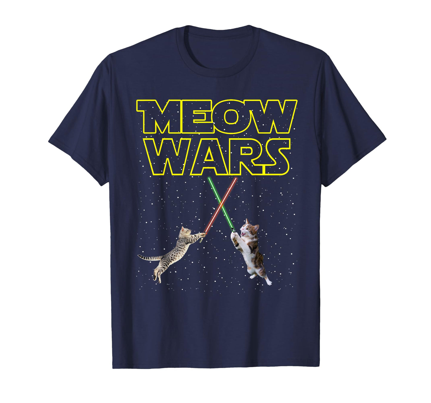 Meow Wars Cat Shirt Funny Gifts for Cats Lovers T-Shirts T-Shirt