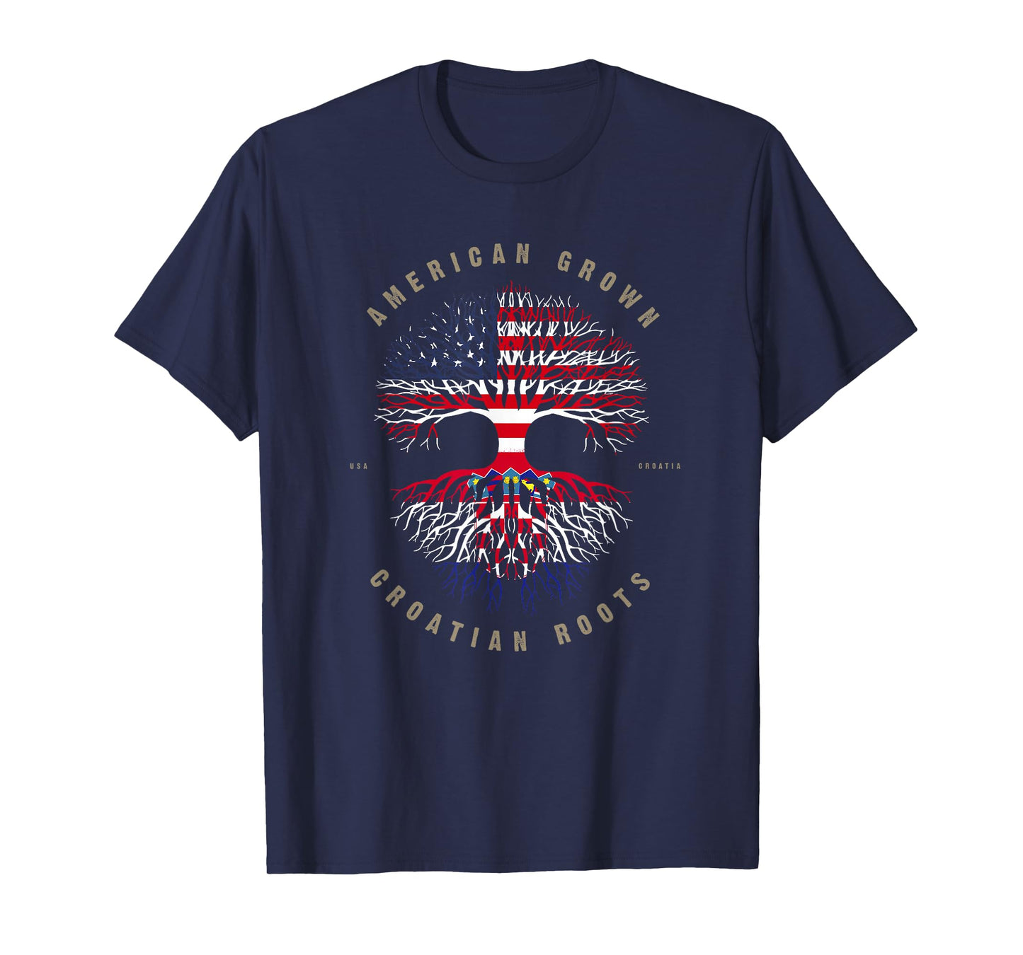 American Grown Croatian Roots Croatia Flag T-Shirt T-Shirt