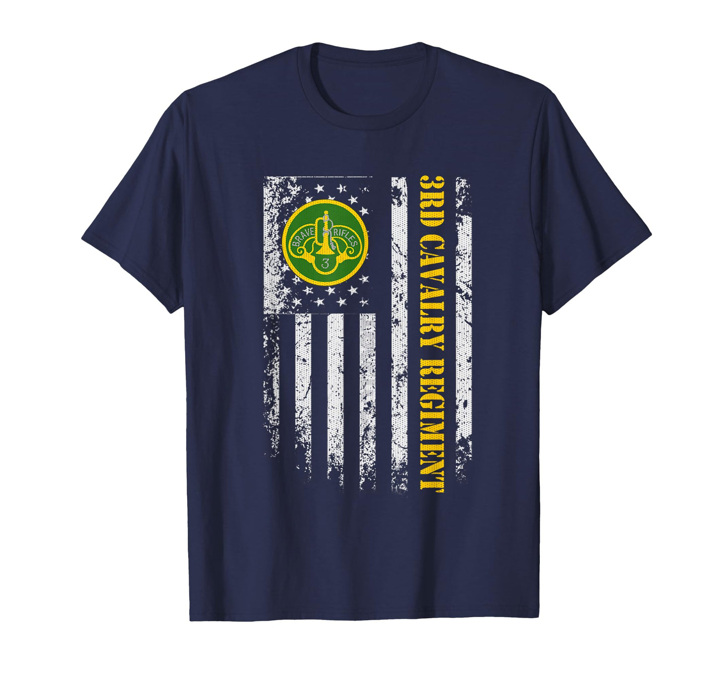 3rd Armored Cavalry Regiment Veteran Vintage Flag Patriotic T-Shirt