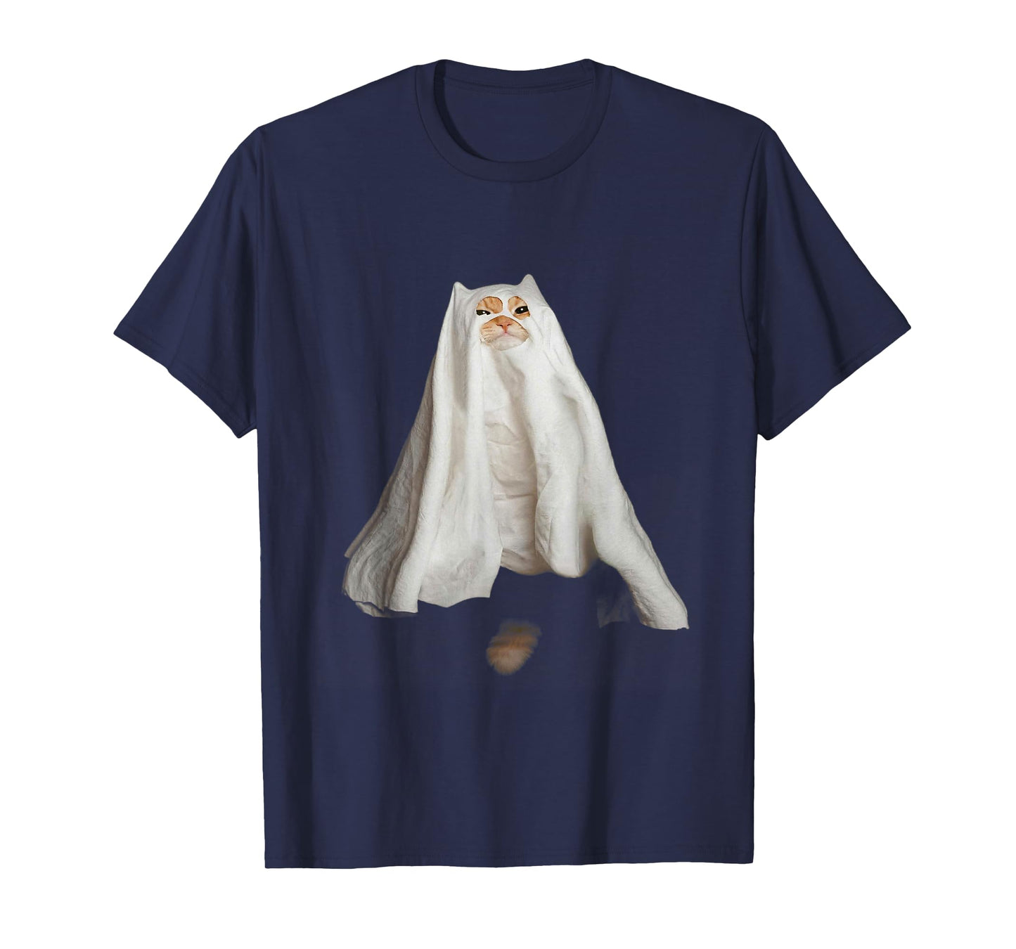Ghost Cat Meme Funny Halloween Men Women Kids T-Shirt