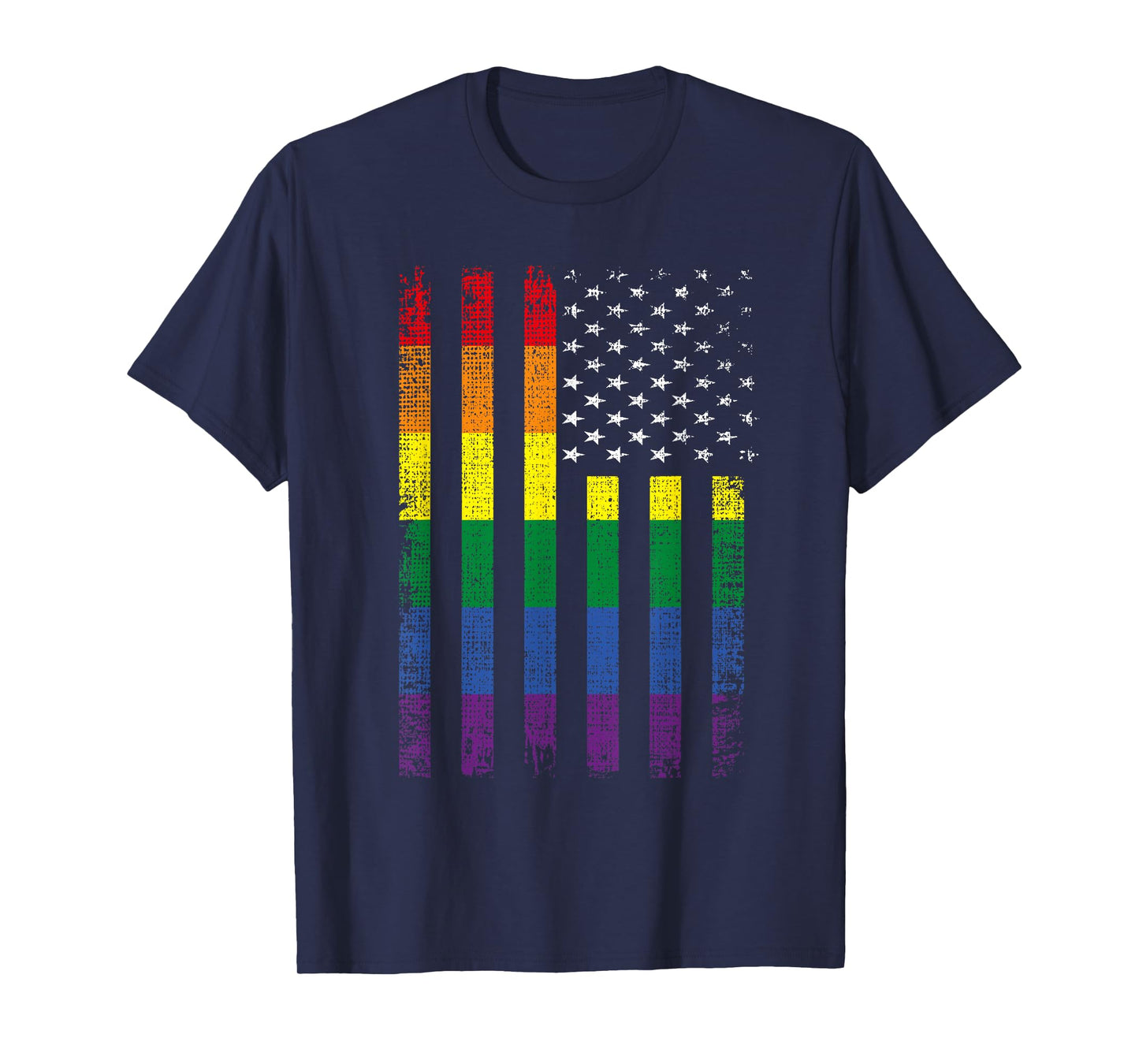 Gay Pride American Flag LGBT Support LGBTQ Lesbian T-Shirt for Women Kids Men