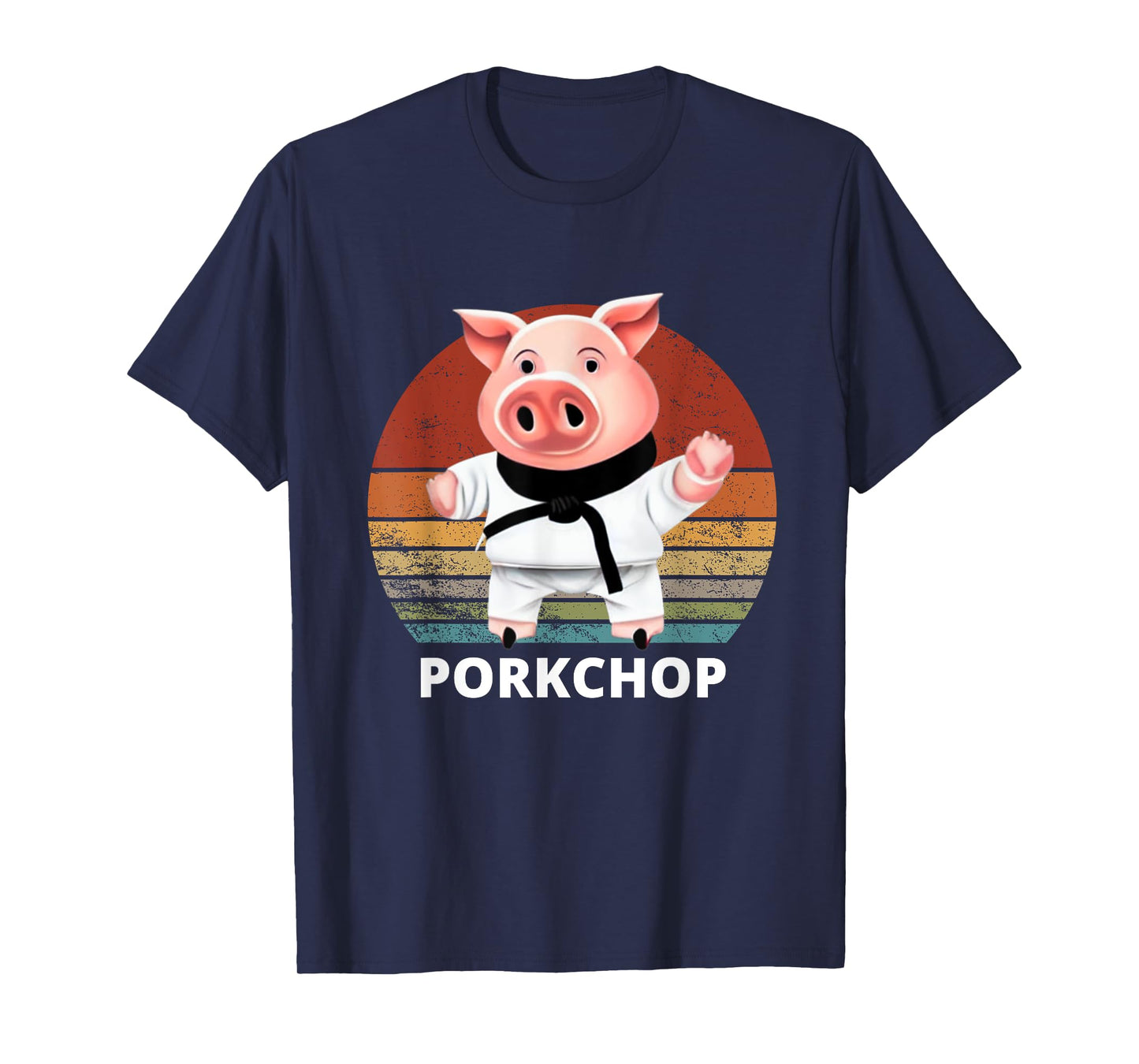 Animals Puns Pig Karate Pork Chop Pun T-Shirt