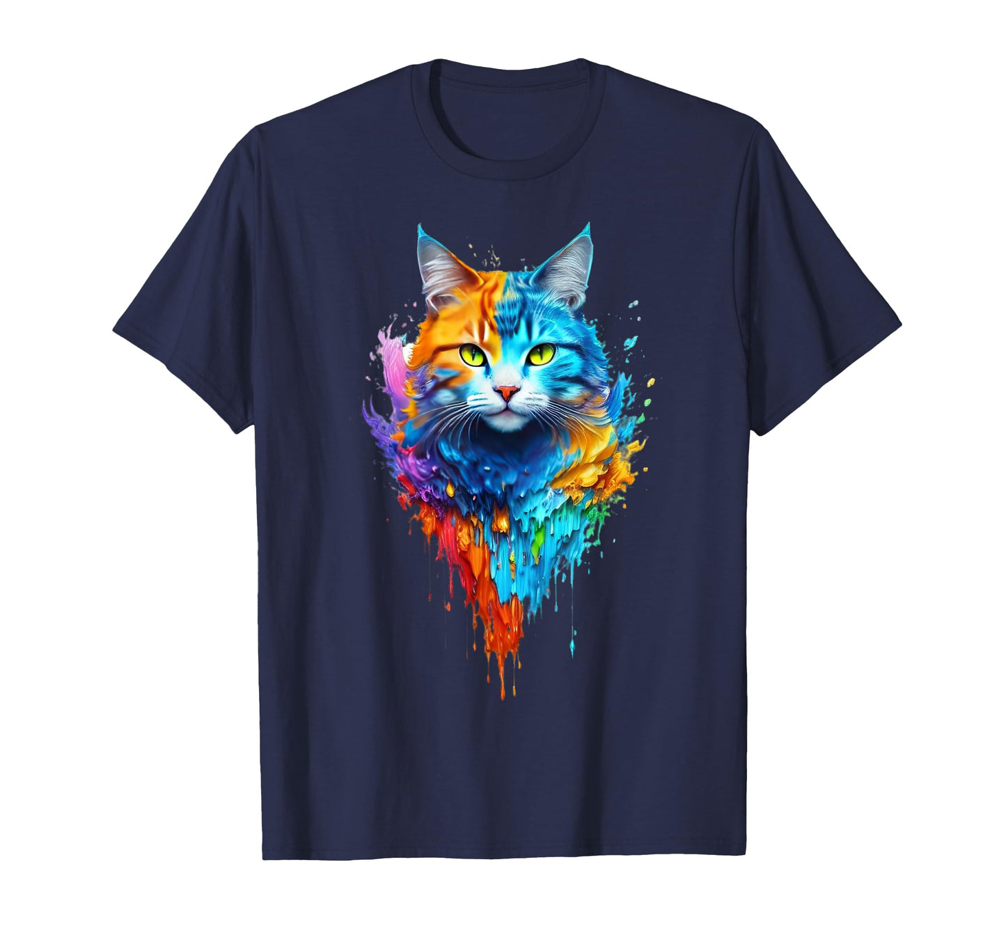 Cute Colorful Cat for kitten lovers art Kitty cats T-Shirt for Men Women Kids