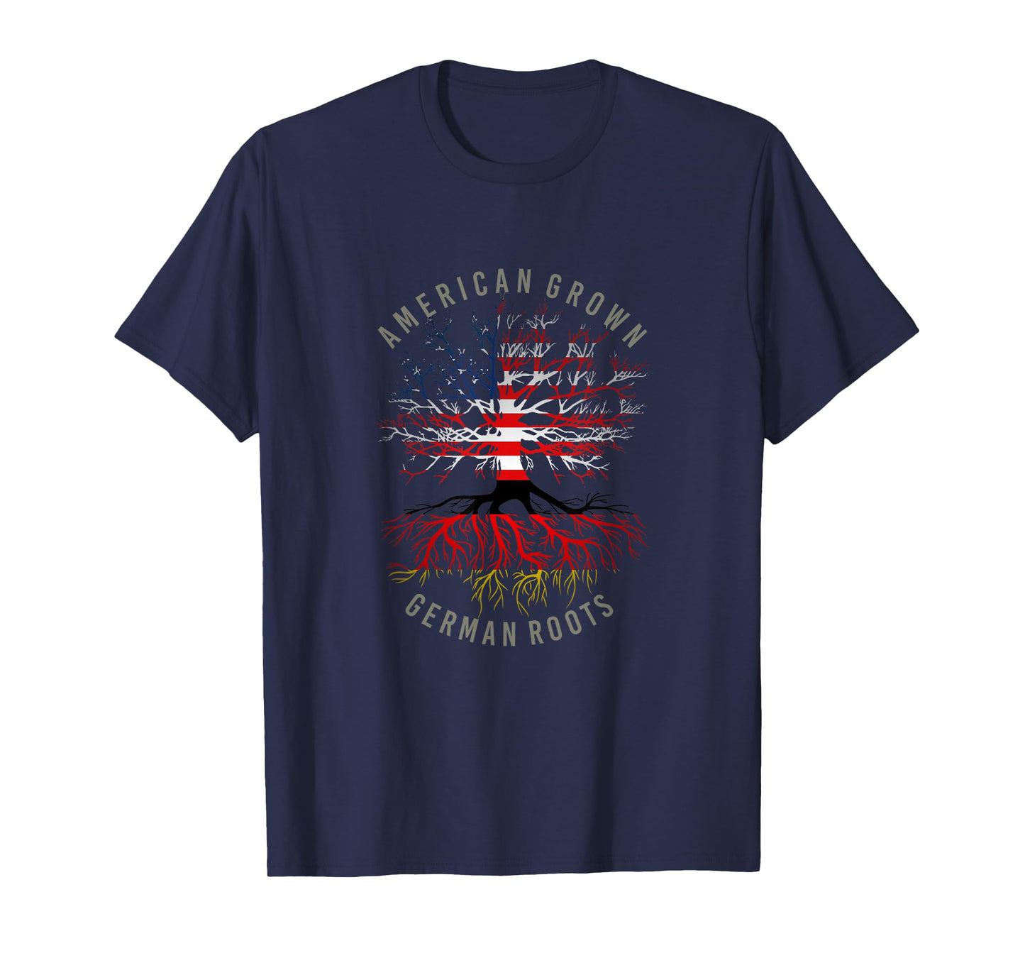 American Grown German Roots USA Germany Flag Heritage Tree T-Shirt