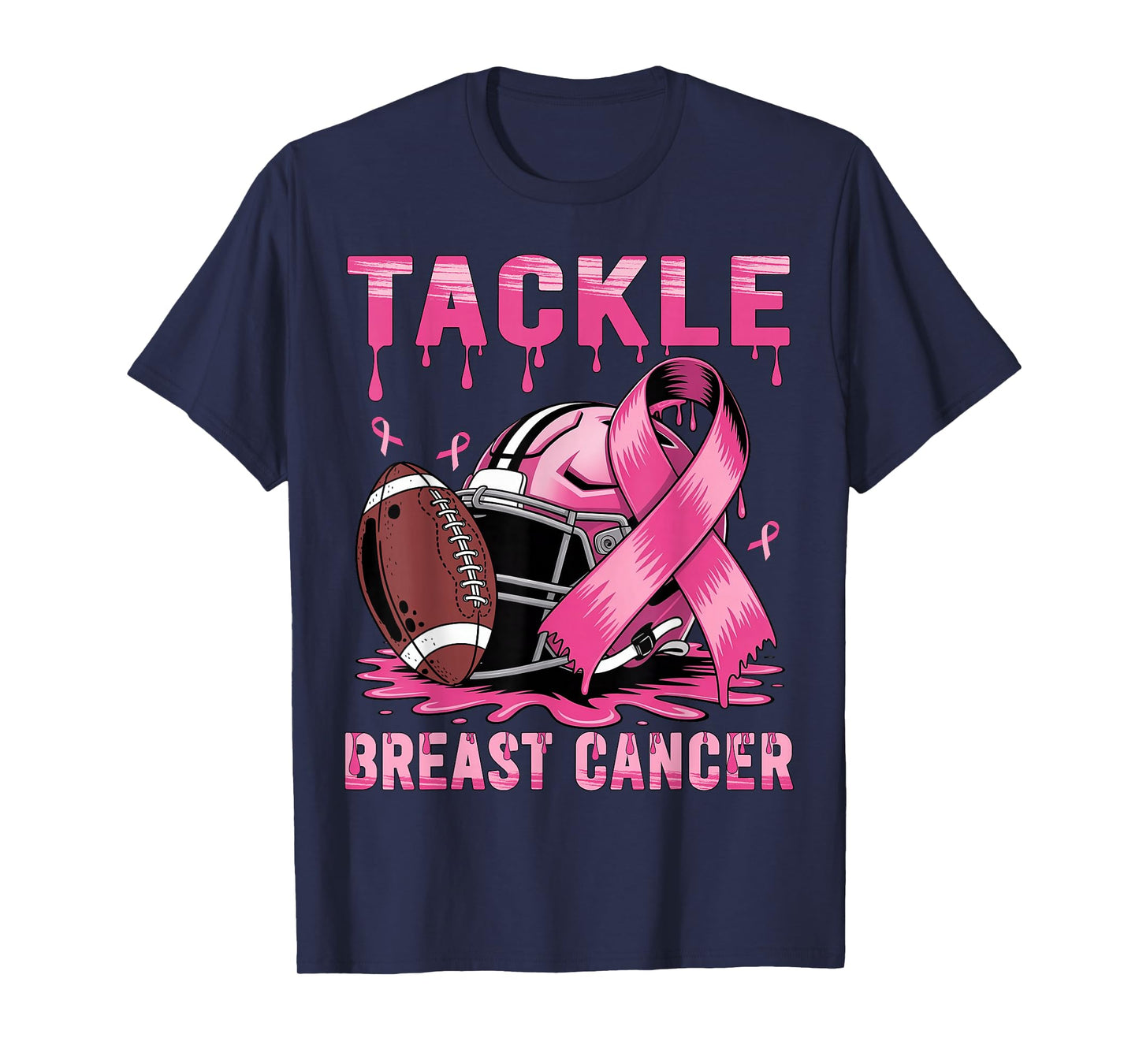 Tackle Breast Cancer Football Pink Ribbon Breast Cancer T-Shirt