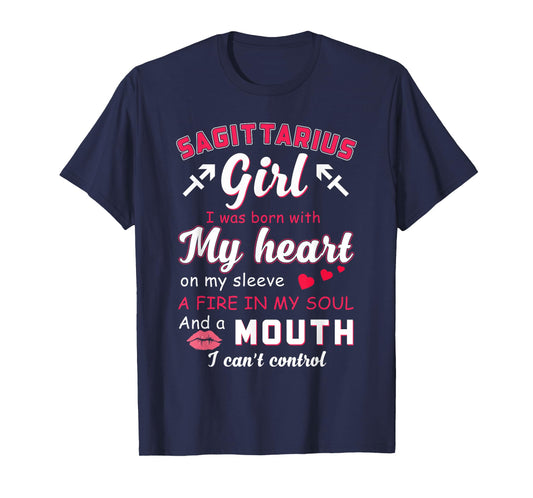 Sagittarius Girl Funny Quote with Zodiac Sign Birthday T-Shirt