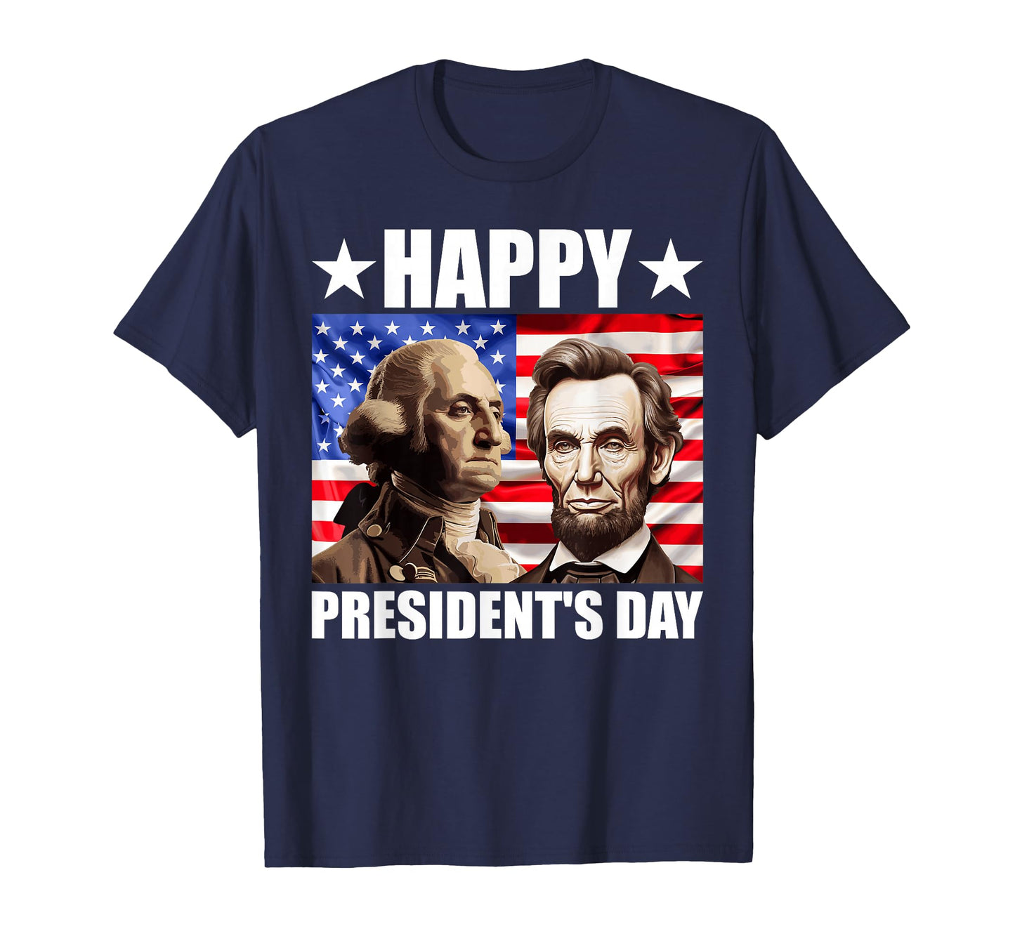 Retro Washington Lincoln American Flag Happy President's Day T-Shirt