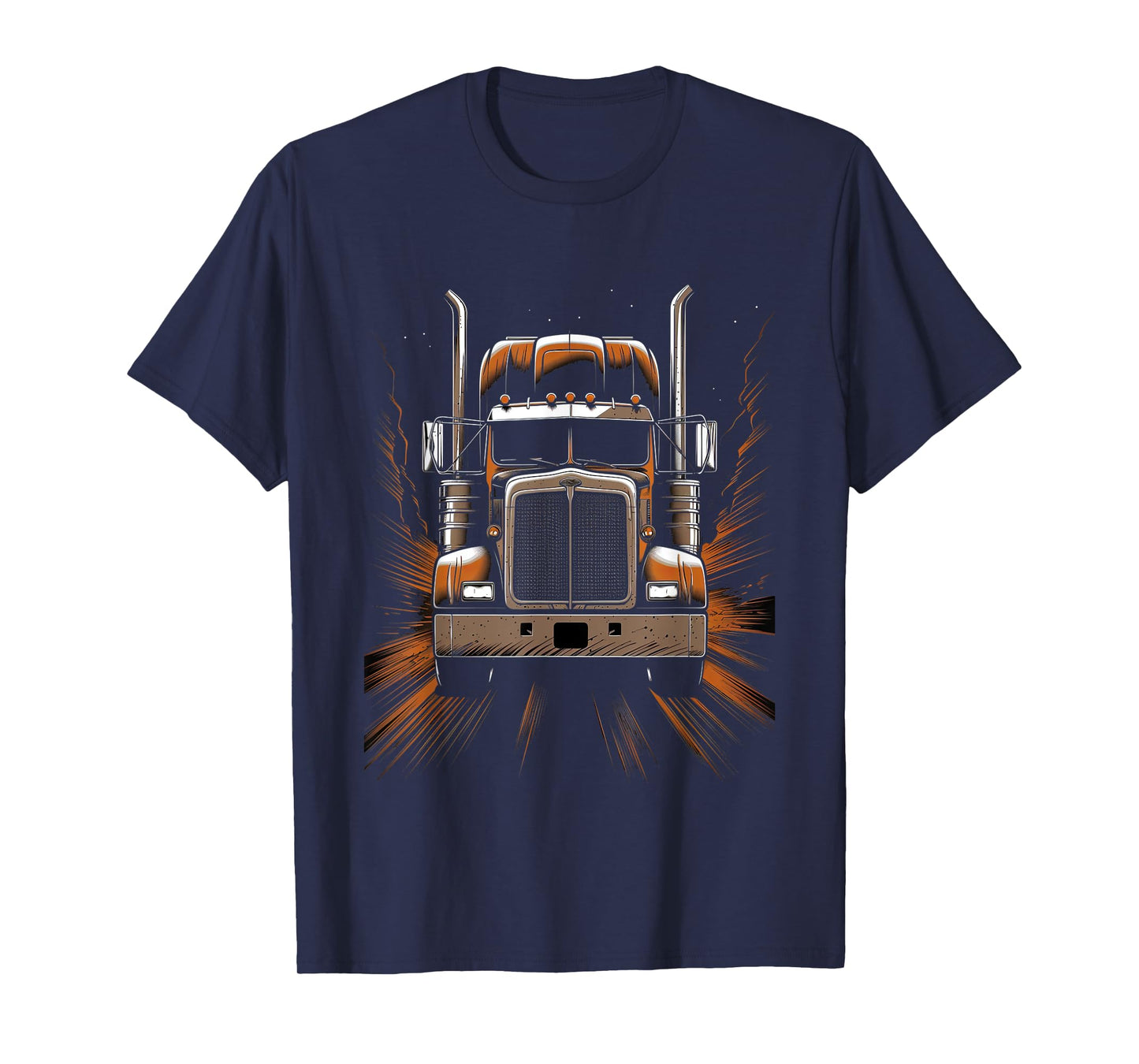 Trucker American Flag Big Rig Semi-Trailer Truck Driver T-Shirt