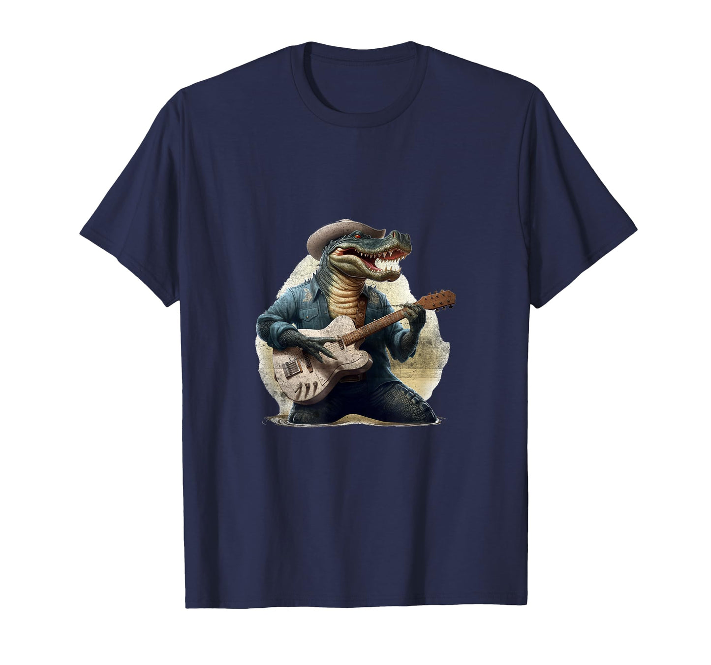 Funny Gator Alligator Playing Guitar Cowboy Country Music T-Shirt