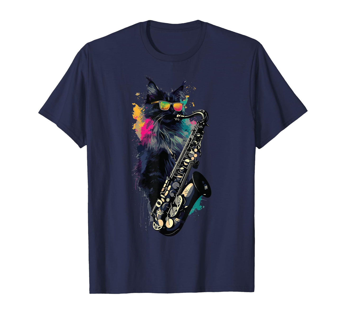 Cat With Saxophone Cat Playing Saxophone T-Shirt