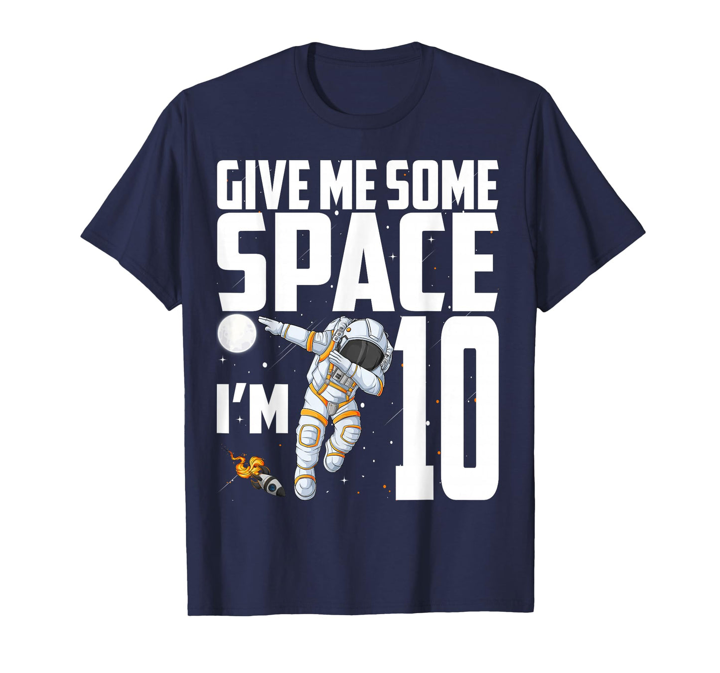 10 Year Old Outer Space 10th Birthday Astronaut Planets T-Shirt