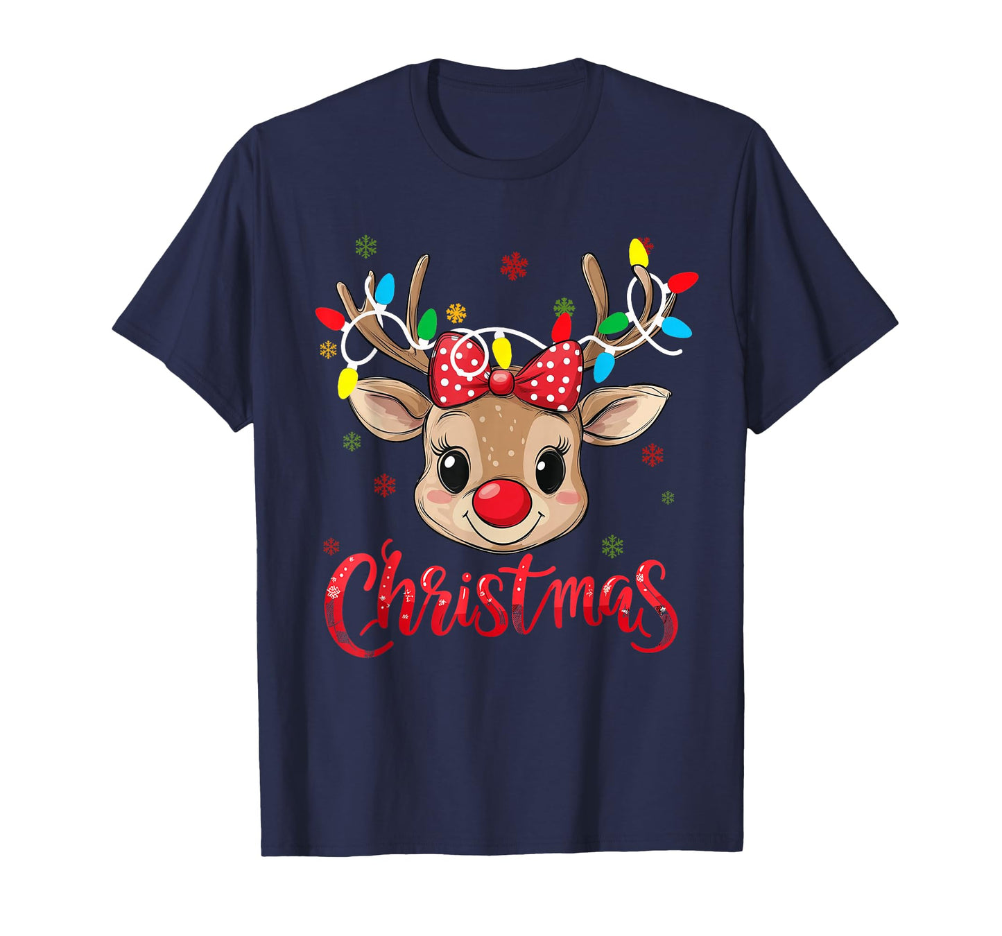 Christmas Cute Reindeer Christmas Kids Funny Deer Girl Xmas T-Shirt